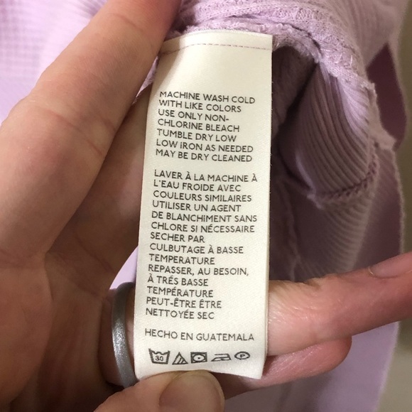 NWOT We The Free Buttercup Thermal Jersey Waffle Knit Longsleeve Lilac Top Large - Picture 6 of 7